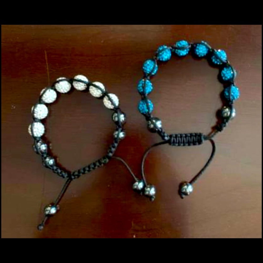 Crystal Ball Hematite adjustable bracelets